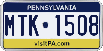 PA license plate MTK1508