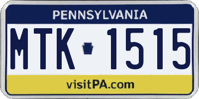 PA license plate MTK1515