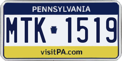 PA license plate MTK1519