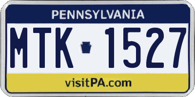 PA license plate MTK1527