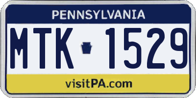PA license plate MTK1529