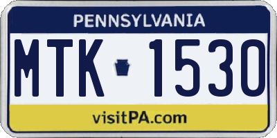 PA license plate MTK1530