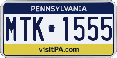 PA license plate MTK1555