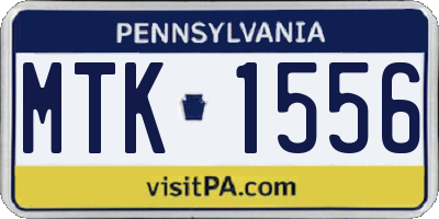 PA license plate MTK1556