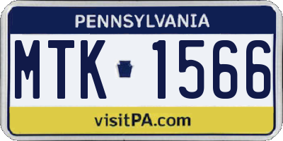 PA license plate MTK1566