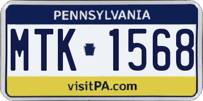 PA license plate MTK1568