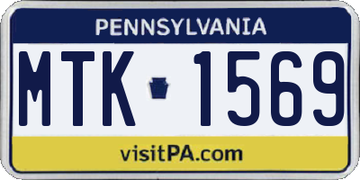 PA license plate MTK1569