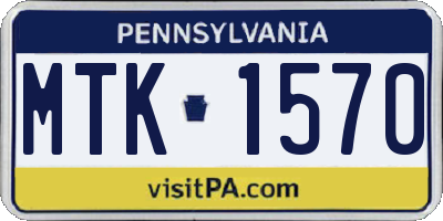 PA license plate MTK1570