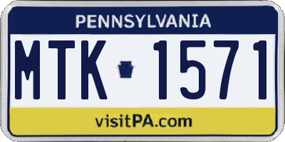 PA license plate MTK1571