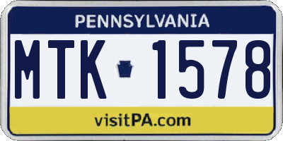 PA license plate MTK1578