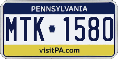 PA license plate MTK1580