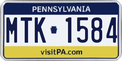 PA license plate MTK1584