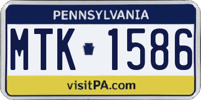 PA license plate MTK1586
