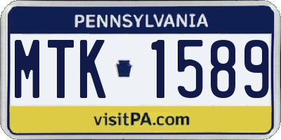 PA license plate MTK1589