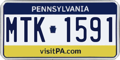 PA license plate MTK1591