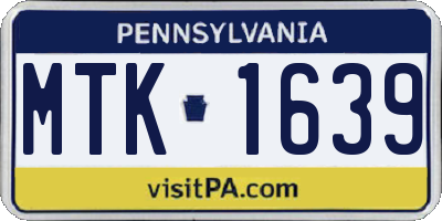 PA license plate MTK1639