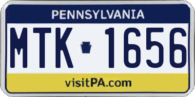 PA license plate MTK1656