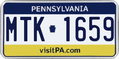 PA license plate MTK1659