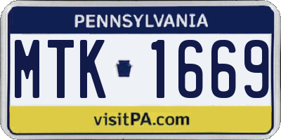 PA license plate MTK1669