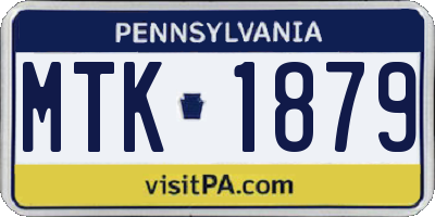 PA license plate MTK1879