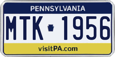 PA license plate MTK1956