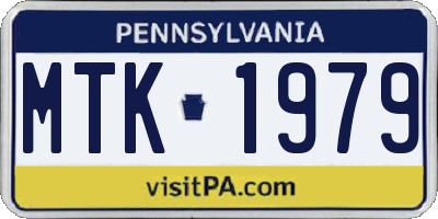 PA license plate MTK1979