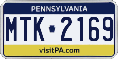 PA license plate MTK2169
