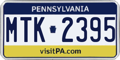 PA license plate MTK2395
