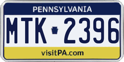 PA license plate MTK2396