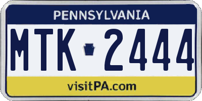 PA license plate MTK2444