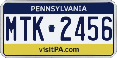 PA license plate MTK2456