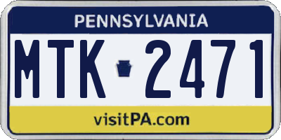 PA license plate MTK2471