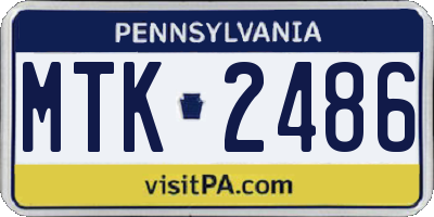 PA license plate MTK2486