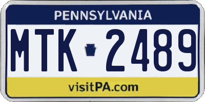 PA license plate MTK2489
