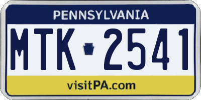 PA license plate MTK2541