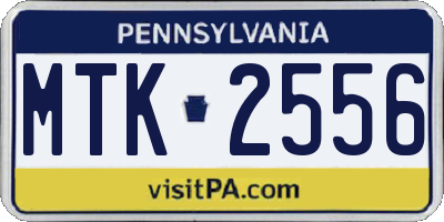 PA license plate MTK2556