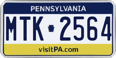 PA license plate MTK2564