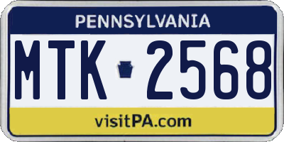 PA license plate MTK2568