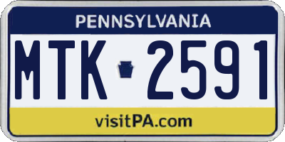 PA license plate MTK2591