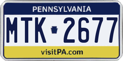 PA license plate MTK2677