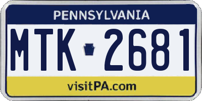PA license plate MTK2681