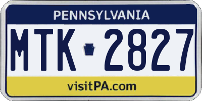 PA license plate MTK2827