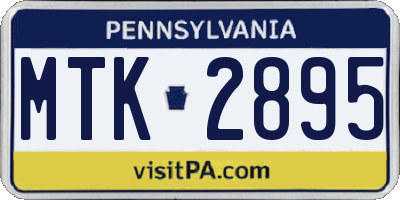 PA license plate MTK2895