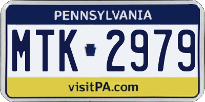 PA license plate MTK2979