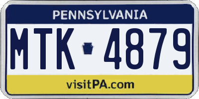 PA license plate MTK4879