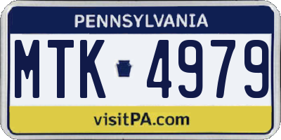 PA license plate MTK4979