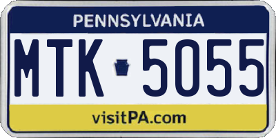 PA license plate MTK5055