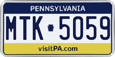 PA license plate MTK5059
