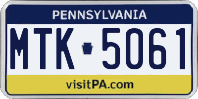 PA license plate MTK5061