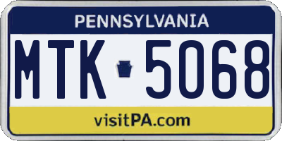 PA license plate MTK5068